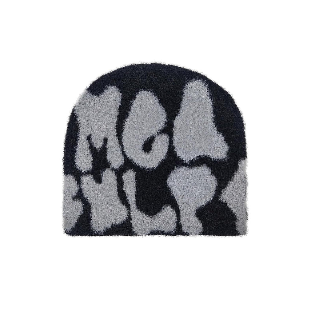 Sindlloger Y2k Beanie Graphic Beanie Y2k Hat Beanie Hat Y2k Accessories Beanies Women (Black Grey)