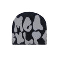 Sindlloger Y2k Beanie Graphic Beanie Y2k Hat Beanie Hat Y2k Accessories Beanies Women (Black Grey)
